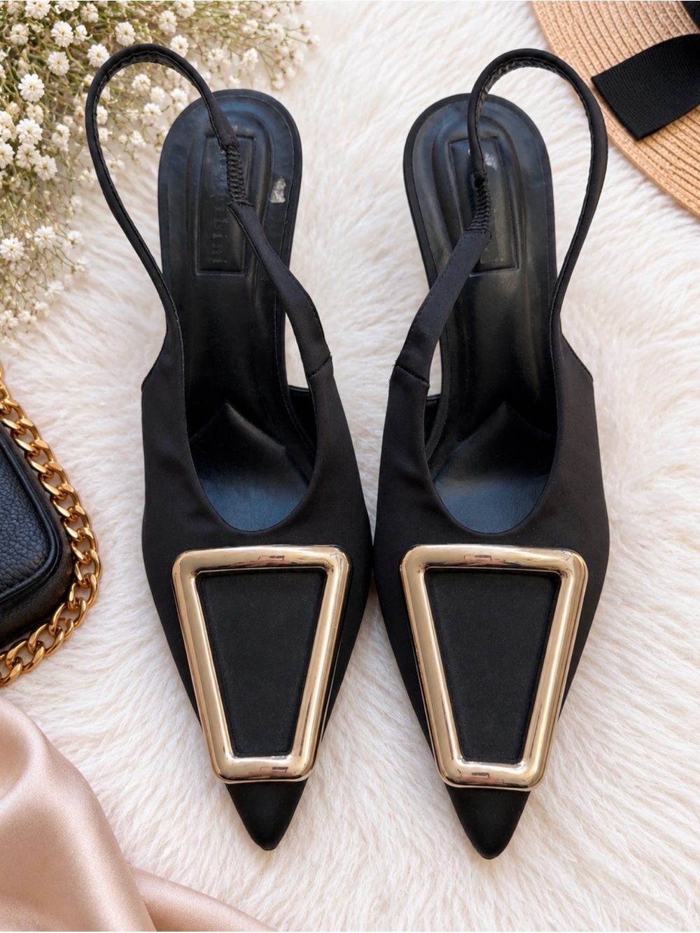 Jalen Satin Oversized Ornament Slingback Pumps